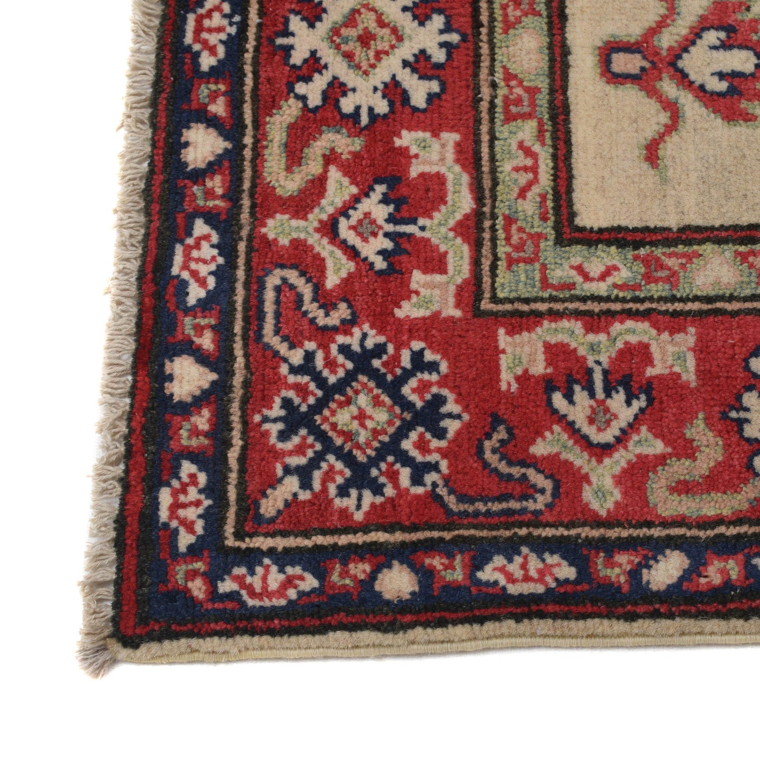 Kazak Rug Handmade Ivory Medallion 3x5 ft