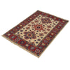 Kazak Rug Handmade Ivory Medallion 2x4 ft