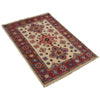 Kazak Rug Handmade Ivory Medallion 2x4 ft