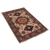 Kazak Rug Handmade Ivory Medallion 2x4 ft