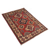 Kazak Rug Handmade Red Medallion 2x4 ft