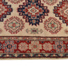 Kazak Rug Handmade Ivory Medallion 2x4 ft