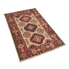 Kazak Rug Handmade Ivory Medallion 2x4 ft