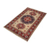 Kazak Rug Handmade Ivory Medallion 2x4 ft