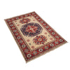 Kazak Rug Handmade Ivory Medallion 2x4 ft