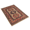 Kazak Rug Handmade Ivory Medallion 2x4 ft