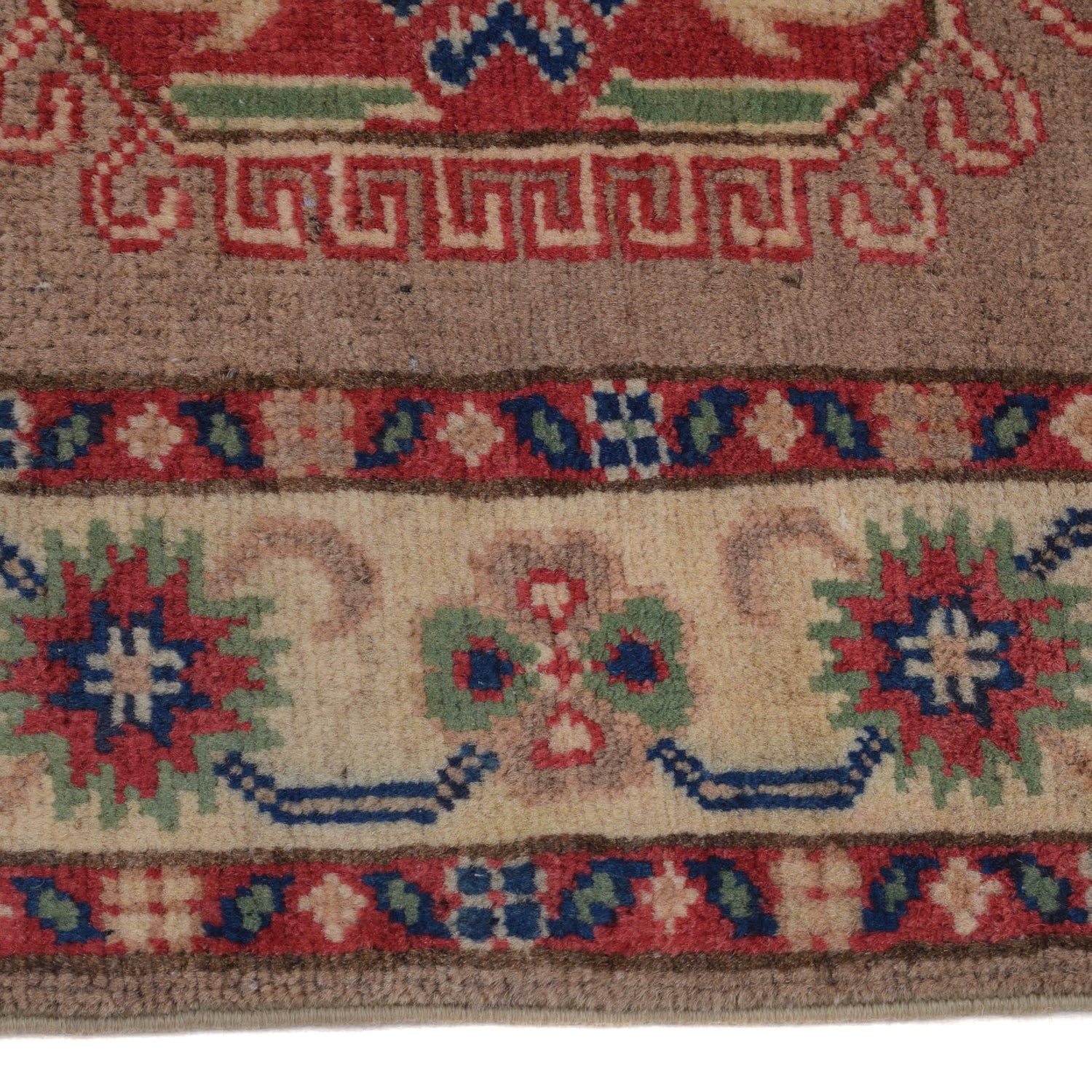 Kazak Rug Handmade Gray Medallion 2x4 ft