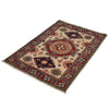 Kazak Rug Handmade Ivory Medallion 2x4 ft