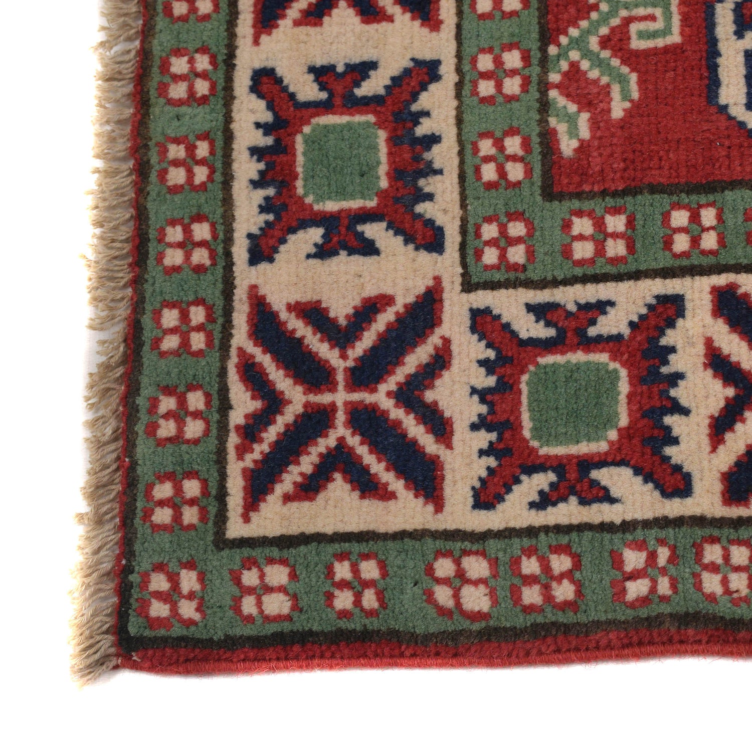 Kazak Rug Handmade Red Medallion 2x4 ft