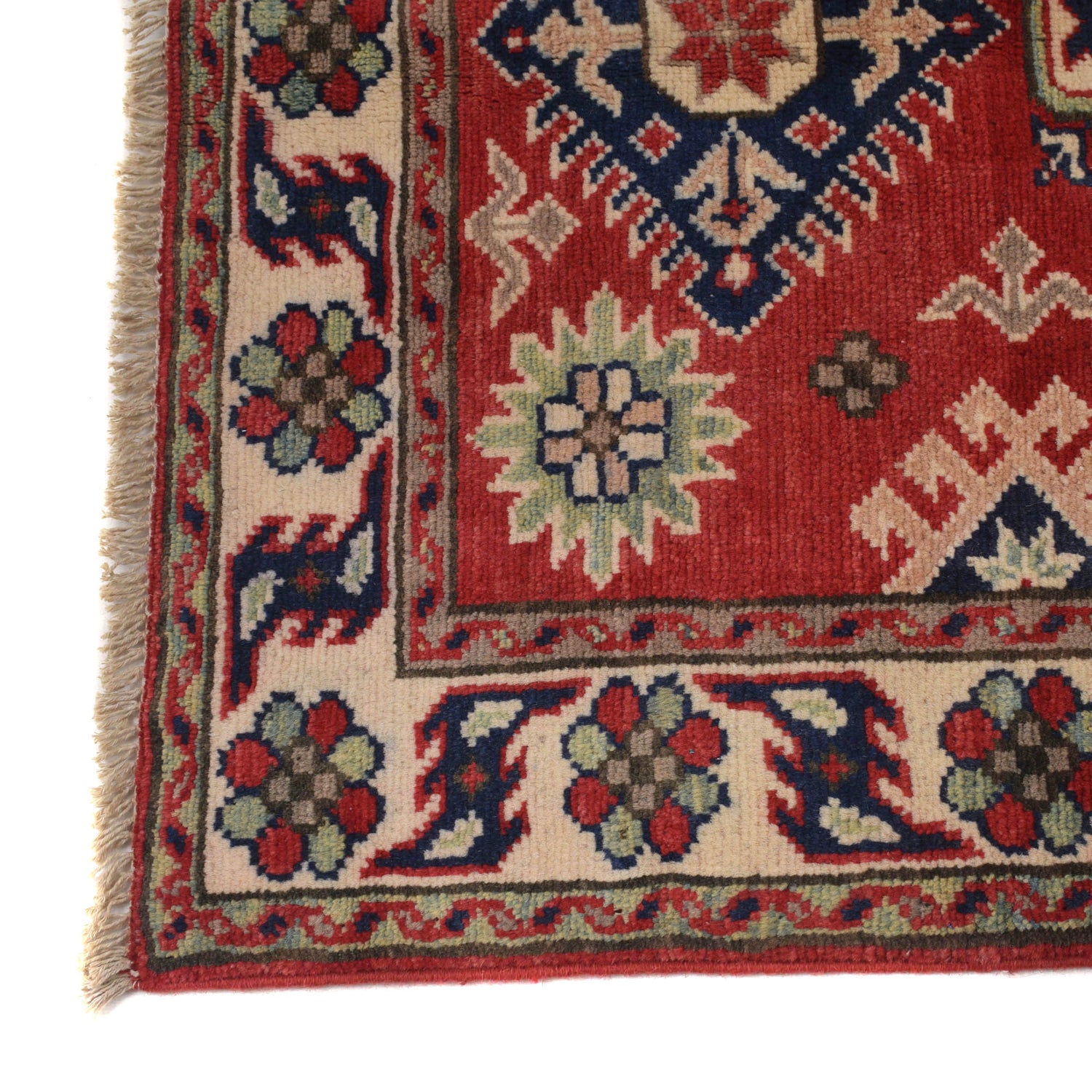 Kazak Rug Handmade Red Medallion 2x4 ft