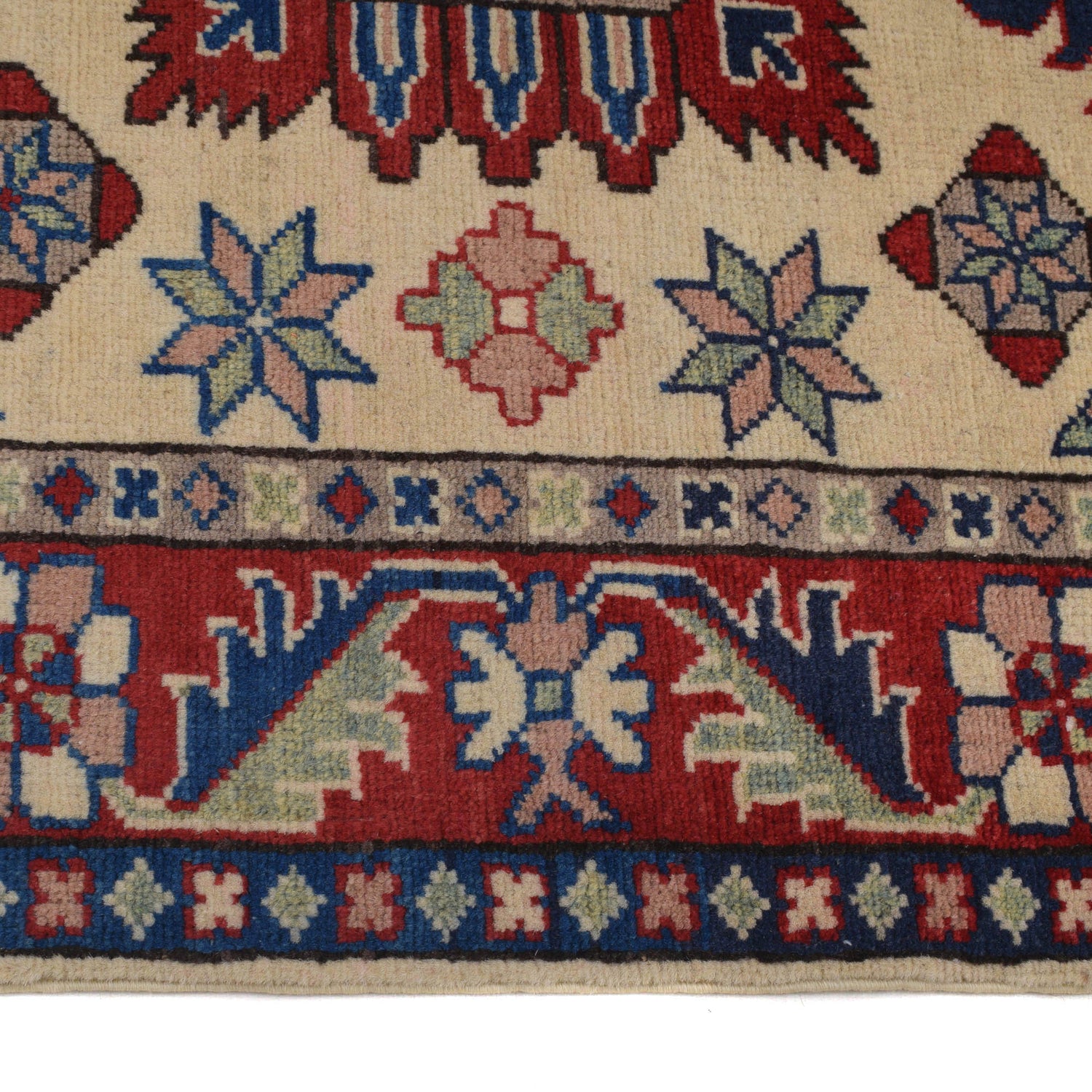 Kazak Rug Handmade Ivory Medallion 3x5 ft