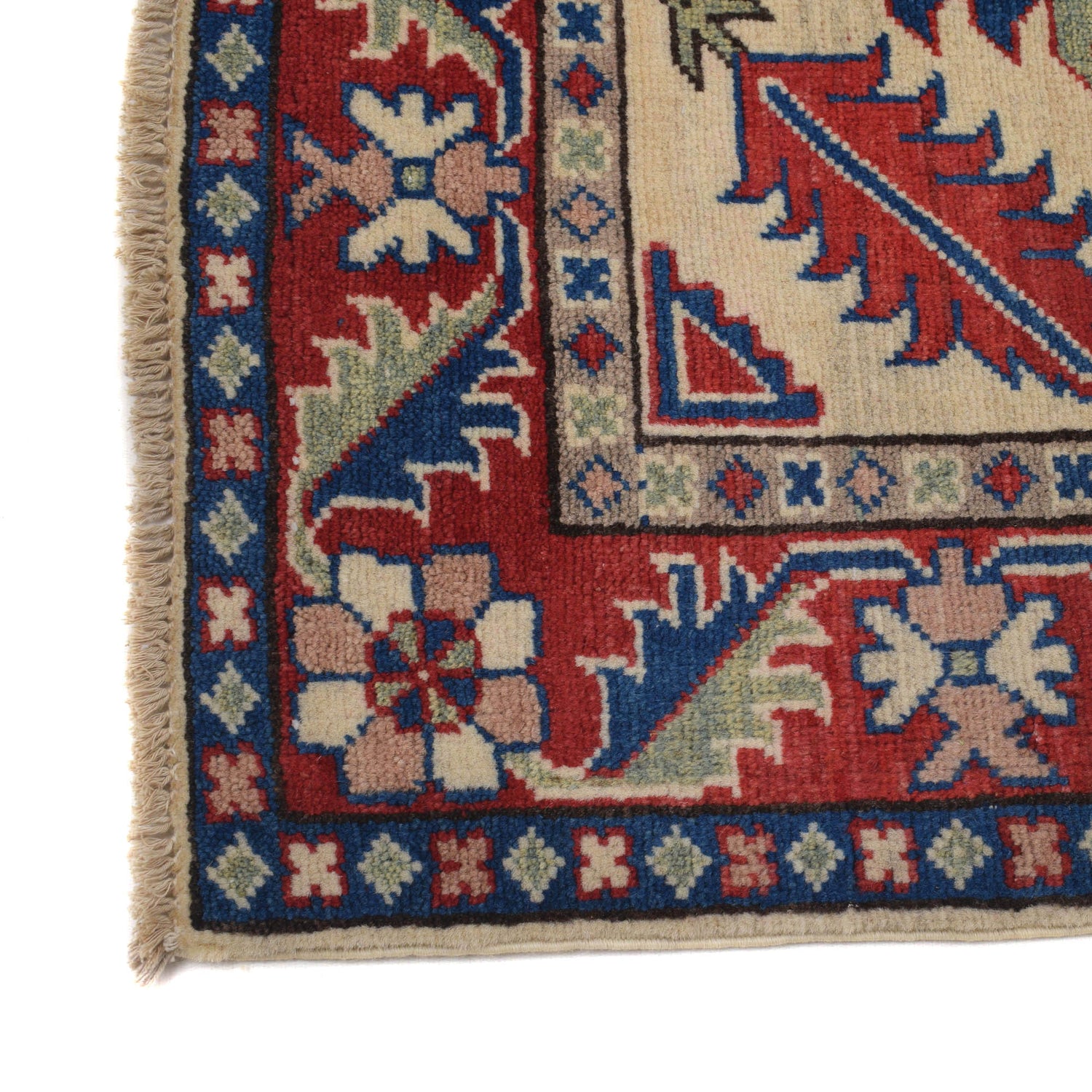 Kazak Rug Handmade Ivory Medallion 3x5 ft