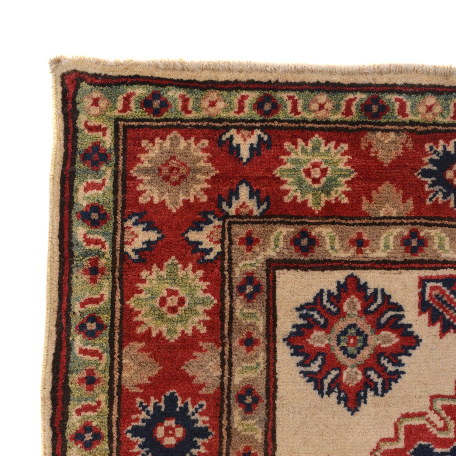 Kazak Rug Handmade Ivory Medallion 3x5 ft