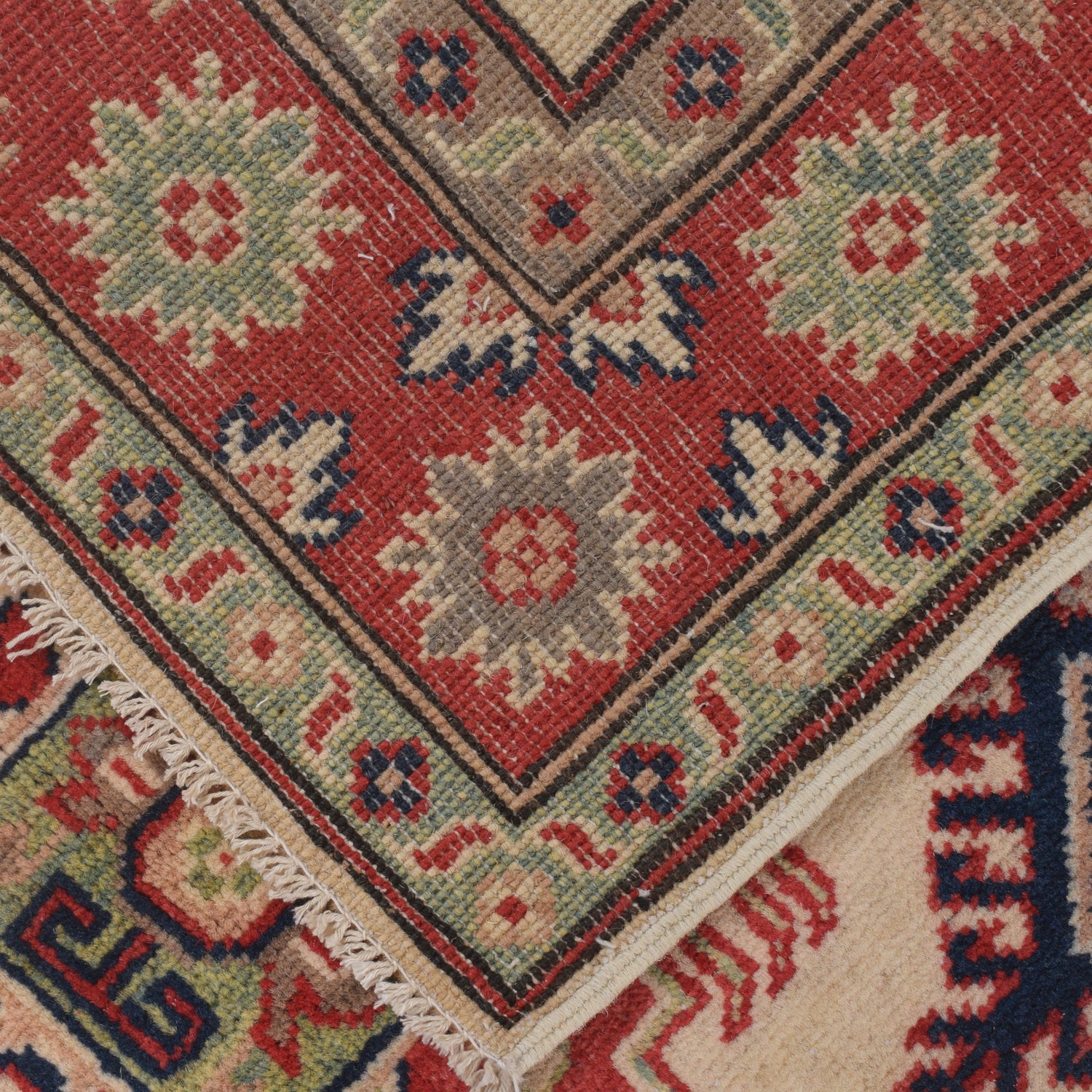 Kazak Rug Handmade Ivory Medallion 3x5 ft