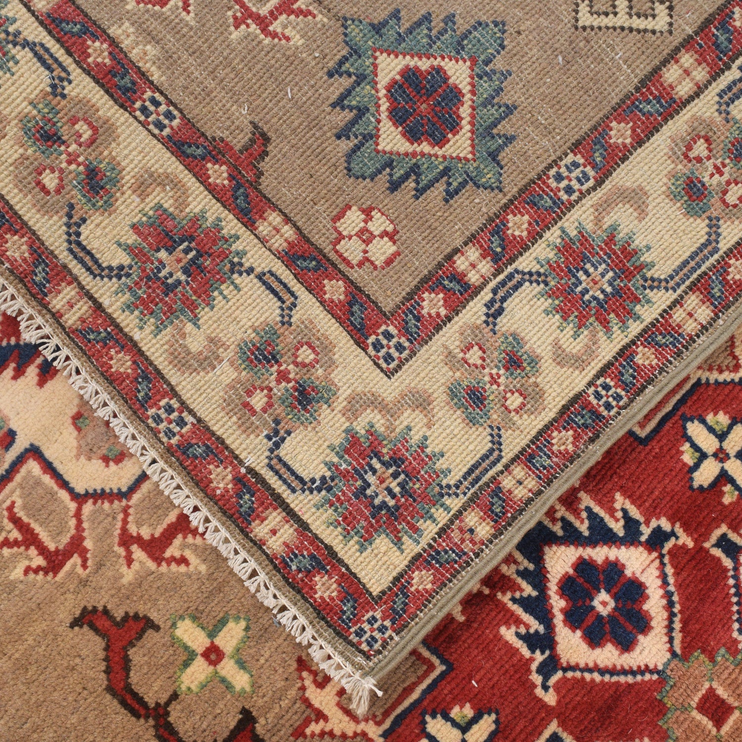 Kazak Rug Handmade Gray Medallion 3x5 ft