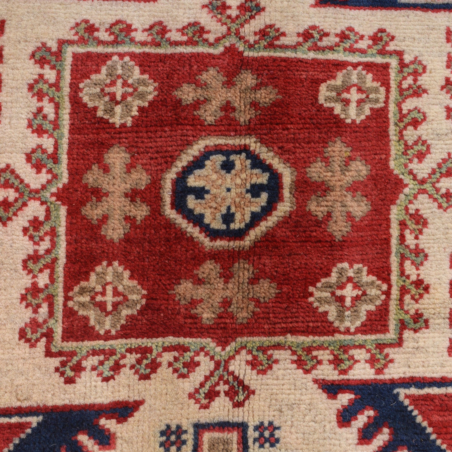 Kazak Rug Handmade Ivory Medallion 3x5 ft