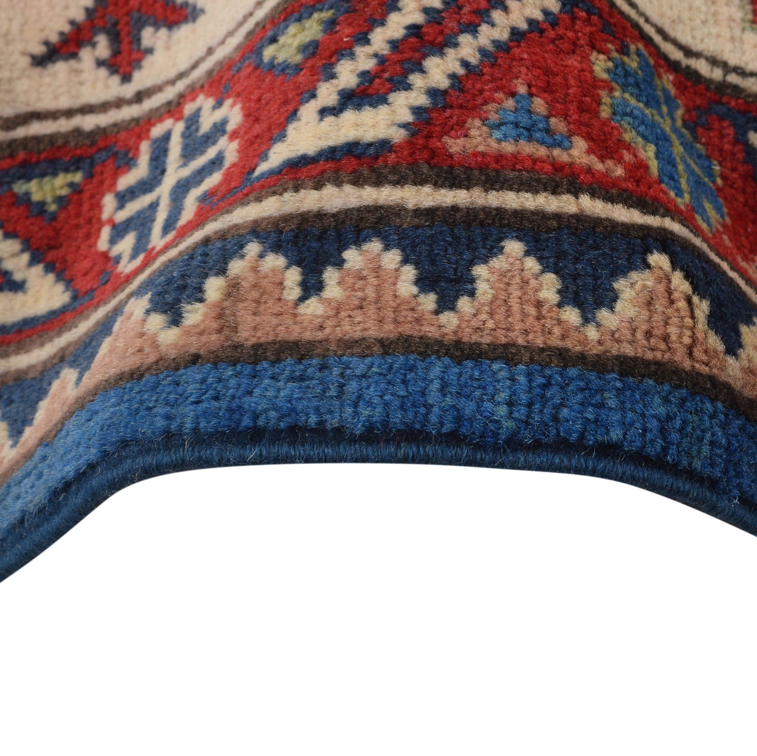 Kazak Rug Handmade Blue Medallion 9x12 ft