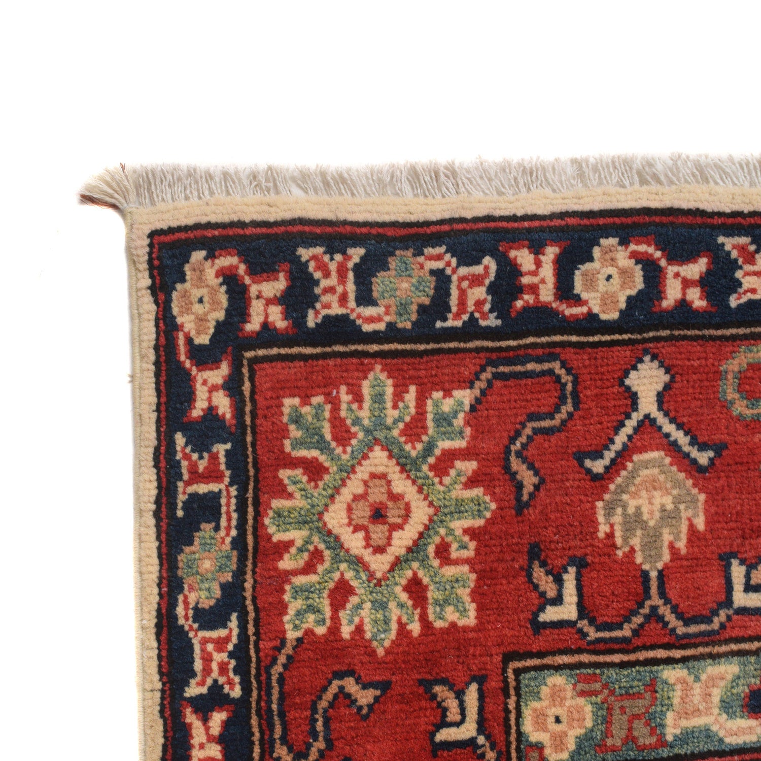 Kazak Rug Handmade Beige Medallion 4x7 ft