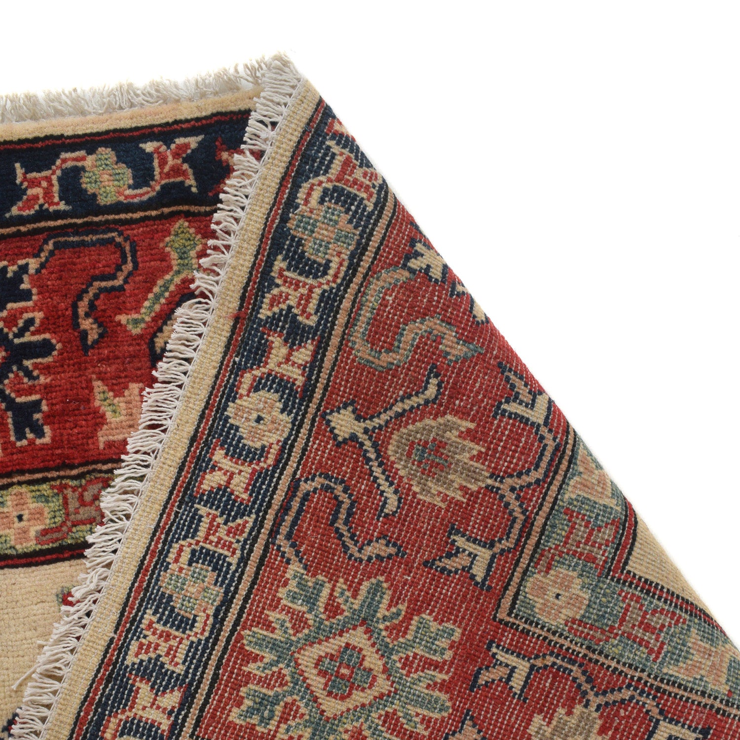 Kazak Rug Handmade Beige Medallion 4x7 ft