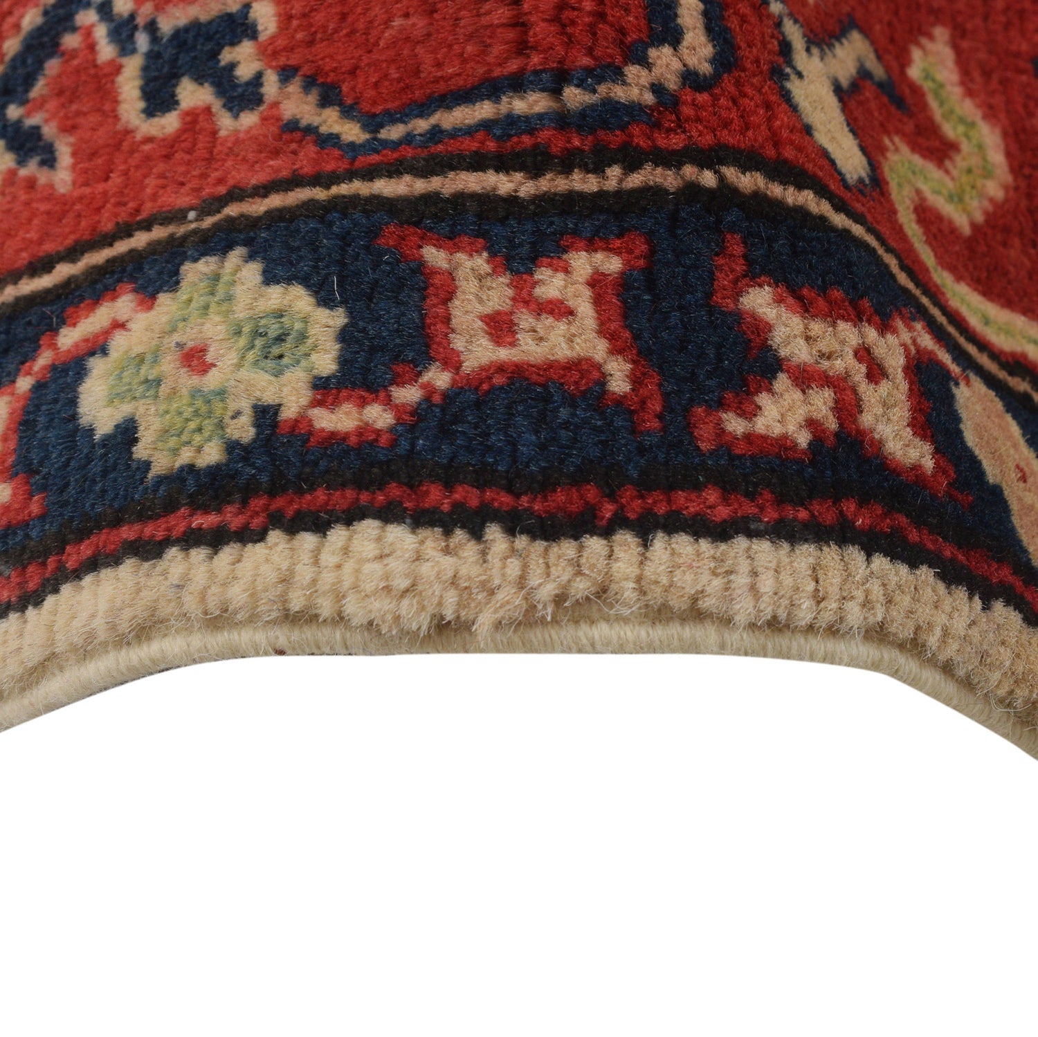 Kazak Rug Handmade Beige Medallion 4x7 ft