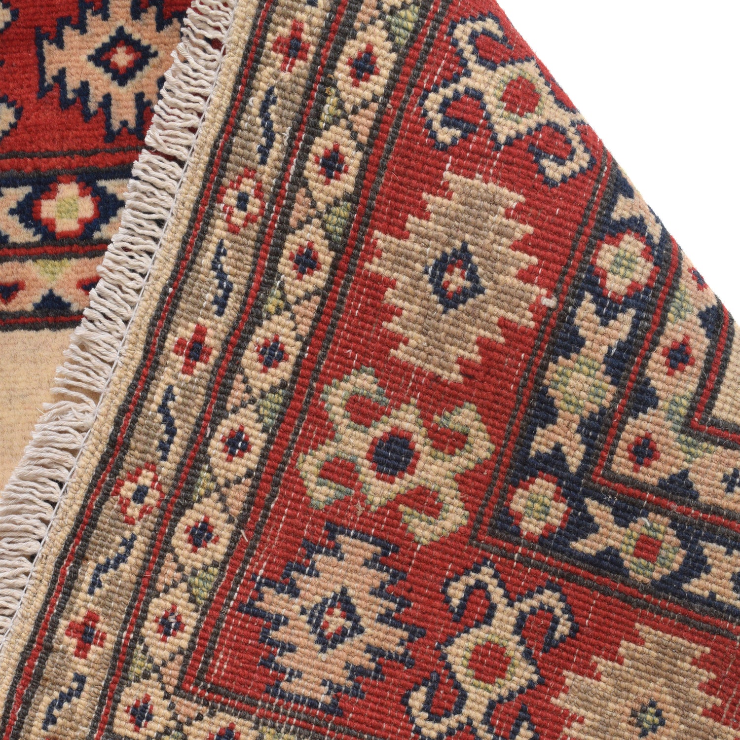 Kazak Rug Handmade Ivory Medallion 3x5 ft