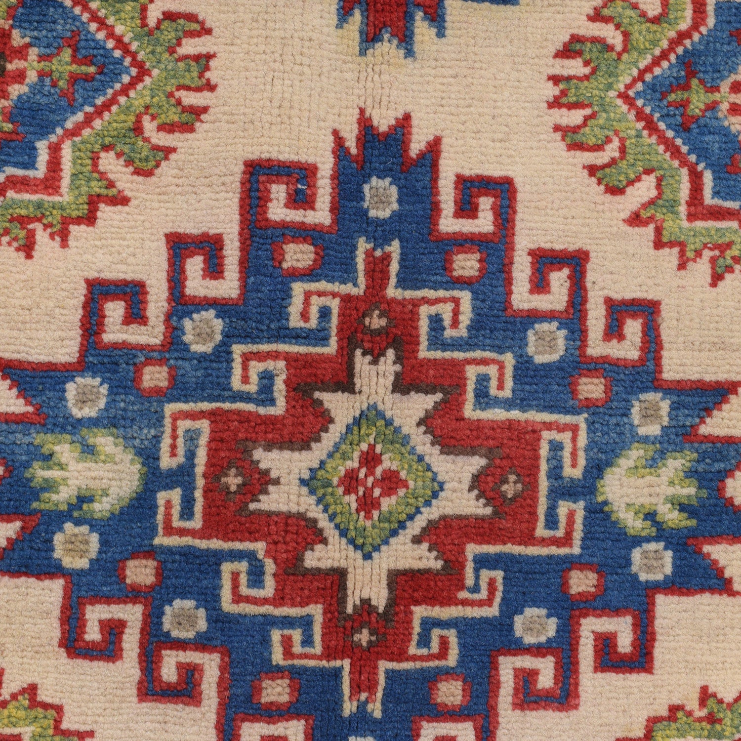 Kazak Rug Handmade Ivory Medallion 3x5 ft