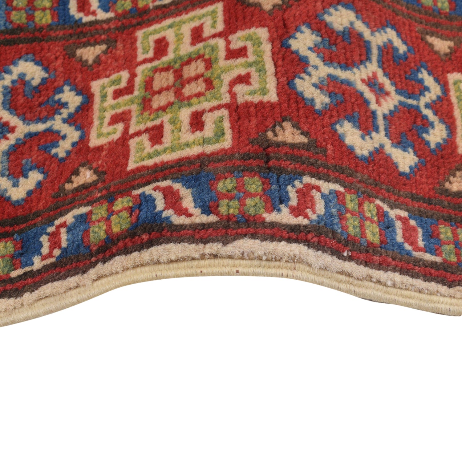 Kazak Rug Handmade Ivory Medallion 3x5 ft