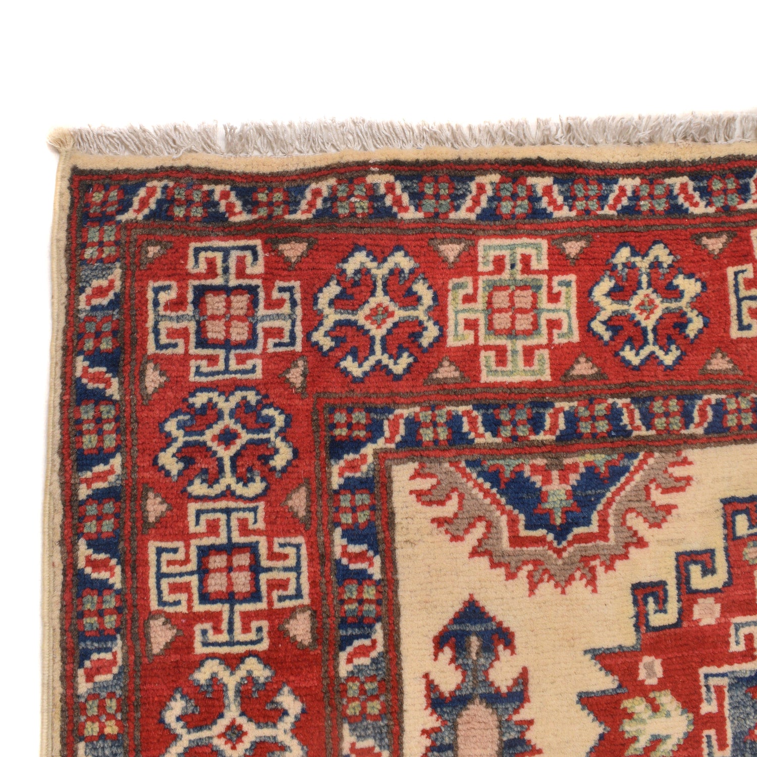 Kazak Rug Handmade Ivory Medallion 3x5 ft