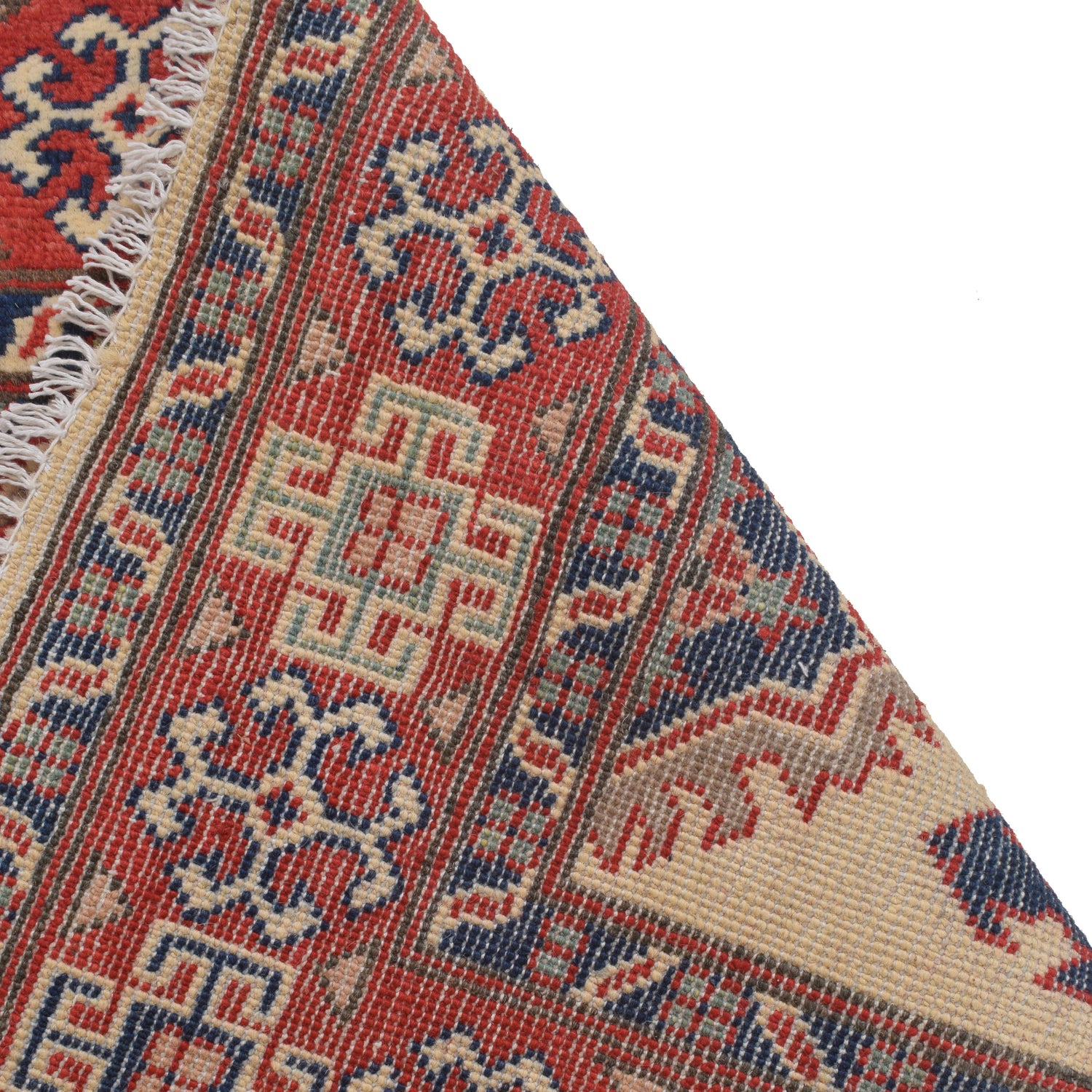 Kazak Rug Handmade Ivory Medallion 3x5 ft