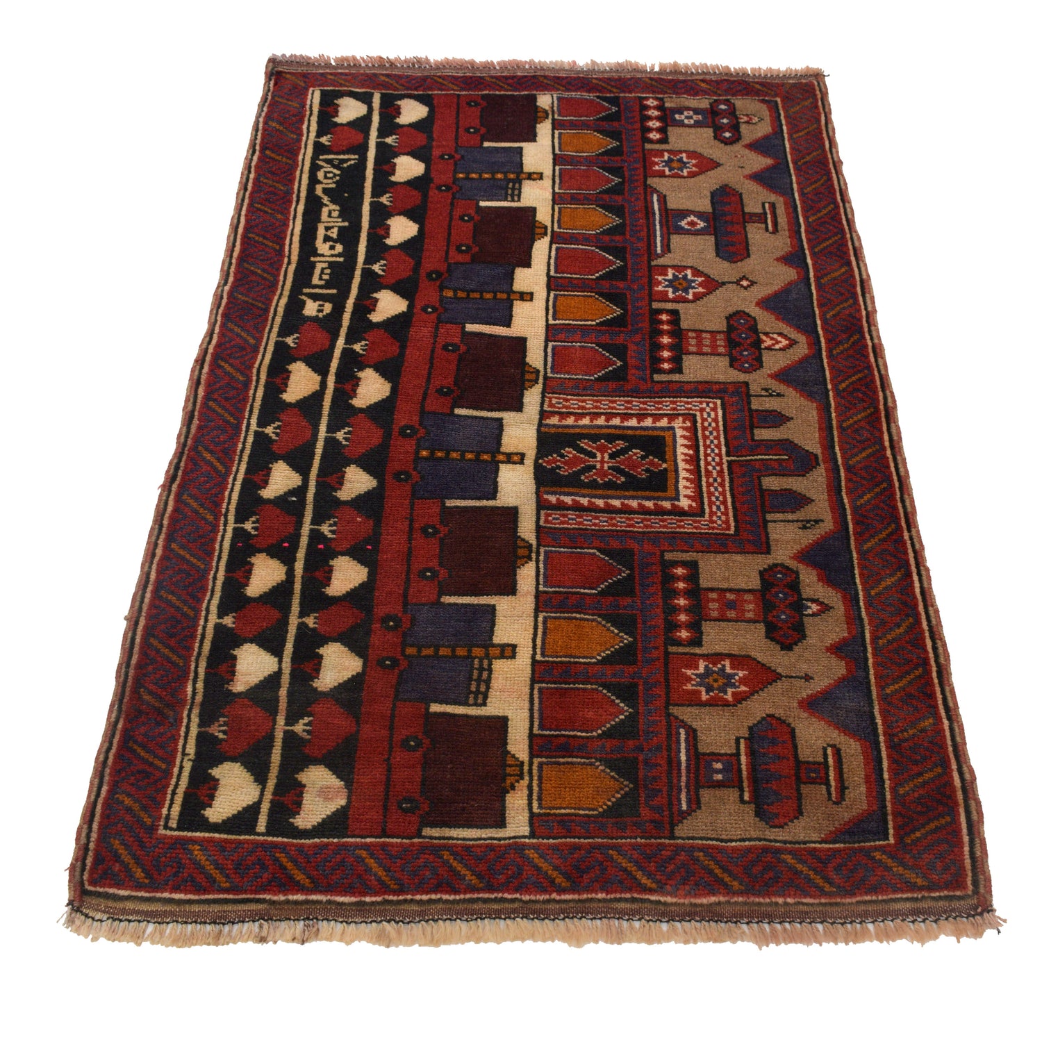 Pictorial Rug Handmade Multi Design