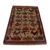 War Area Rug Handmade Brown Tank + Helicopter 3x5 ft