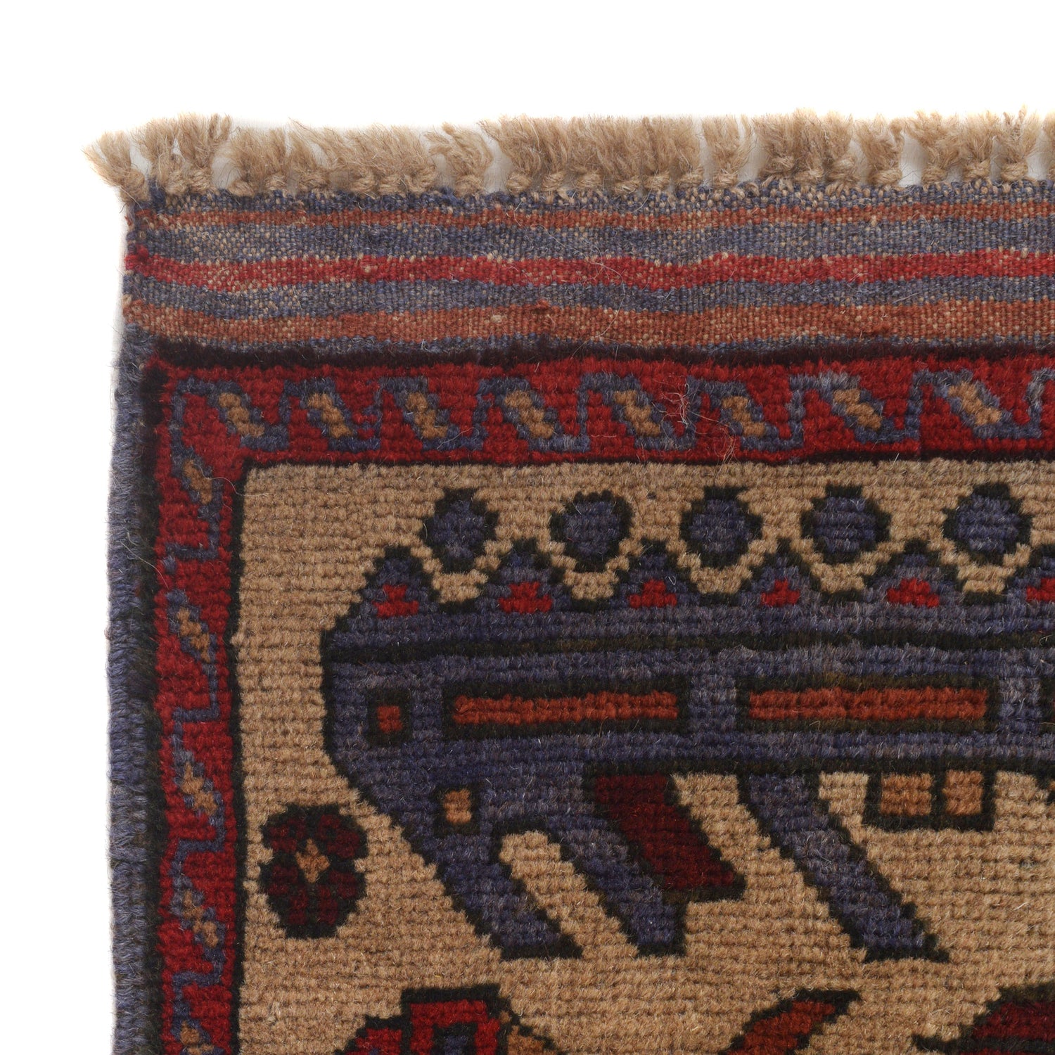 War Area Rug Handmade Brown Tank + Helicopter 3x5 ft