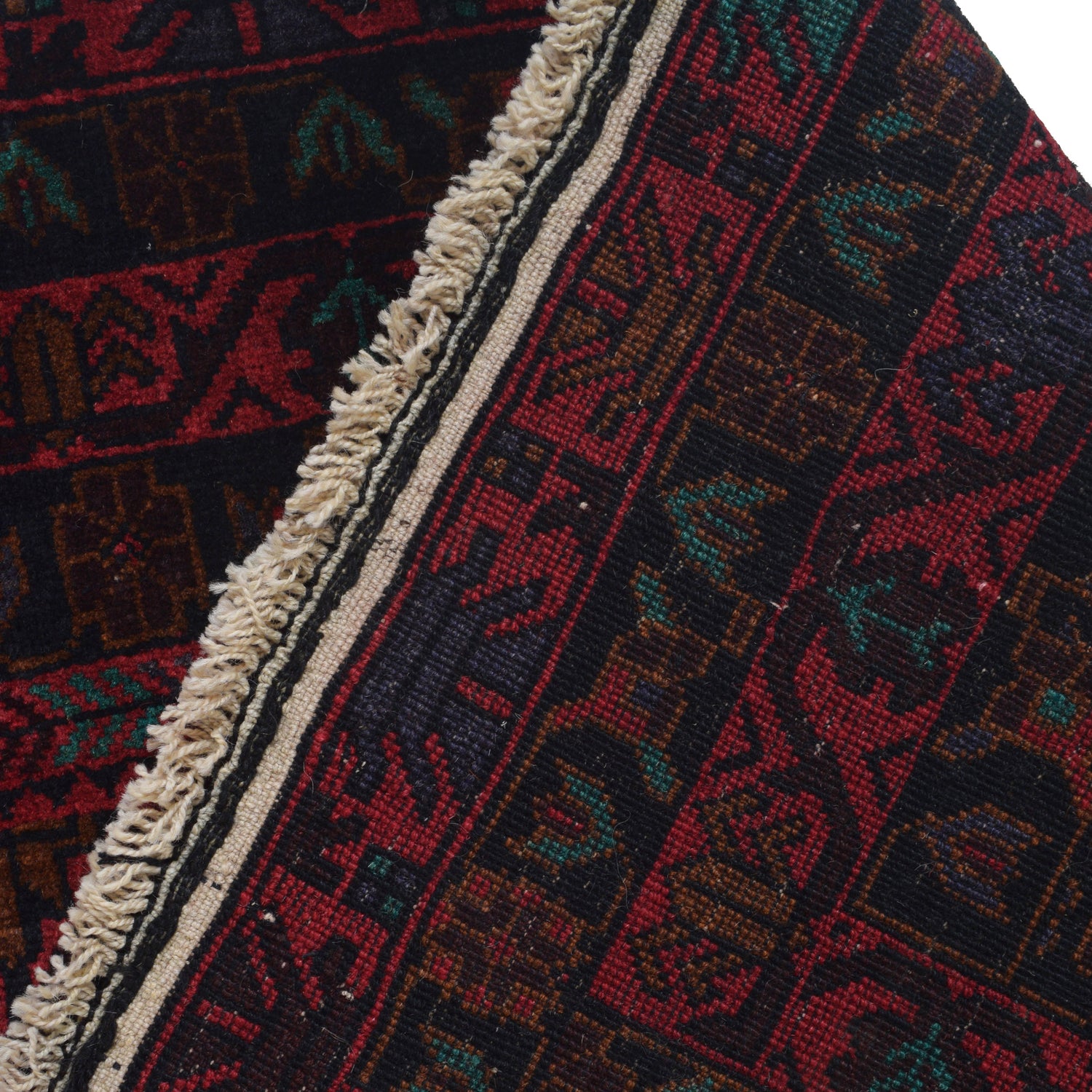 Baluchi Rug Handmade Red Geometric 4x6 ft
