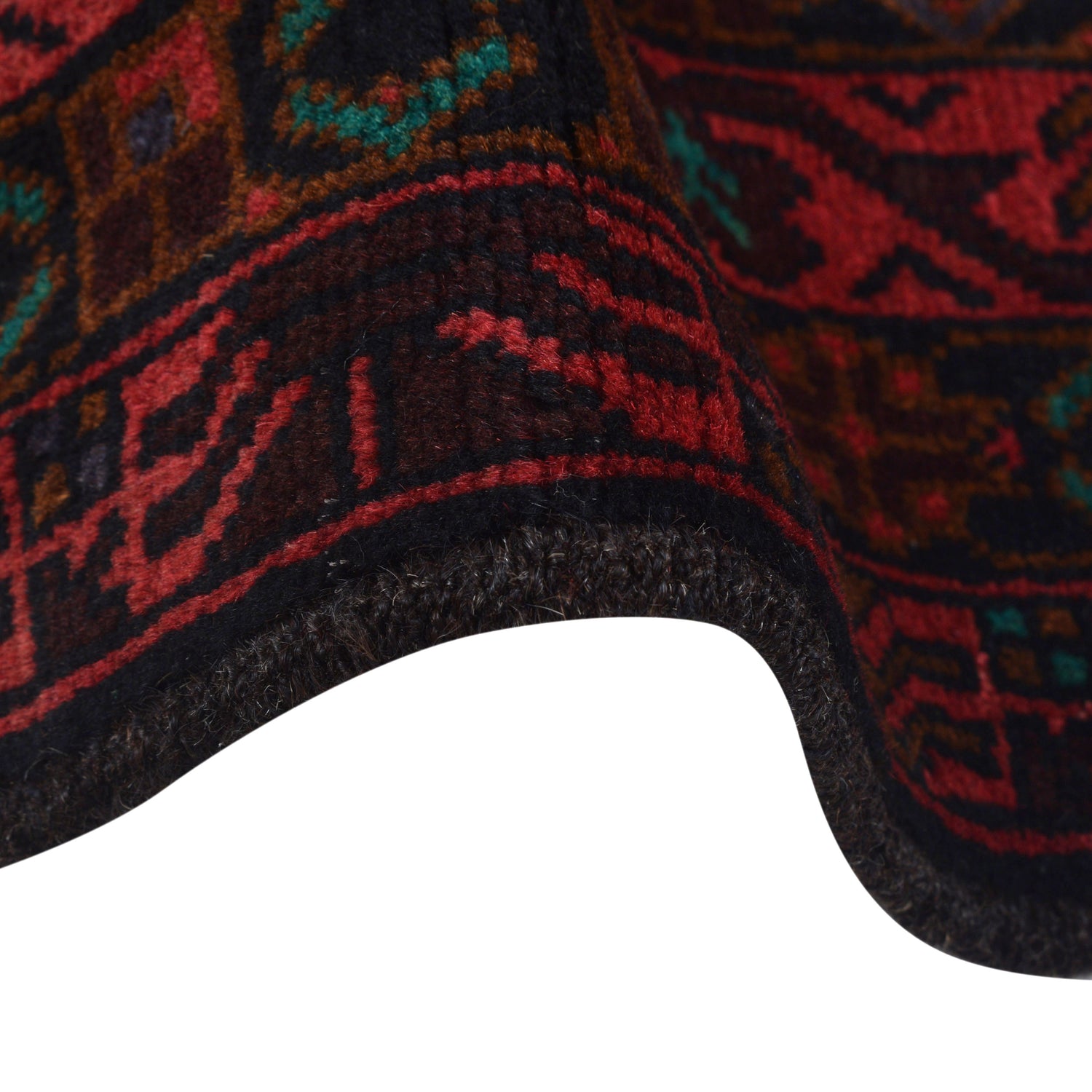 Baluchi Rug Handmade Red Geometric 4x6 ft