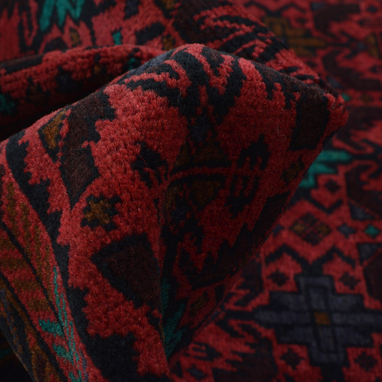 Baluchi Rug Handmade Red Geometric 4x6 ft