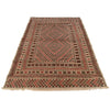 Soumak Kilim Area Rug Handmade White Geometric 4x6 ft