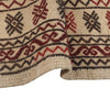 Soumak Kilim Area Rug Handmade White Geometric 4x6 ft