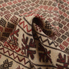 Soumak Kilim Area Rug Handmade White Geometric 4x6 ft