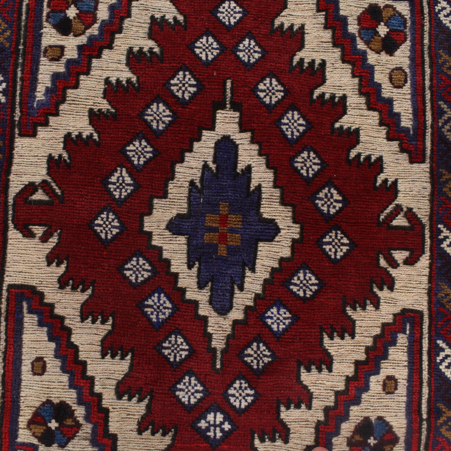 Barjasta Area Rug Handmade Beige Floral 4x6 ft