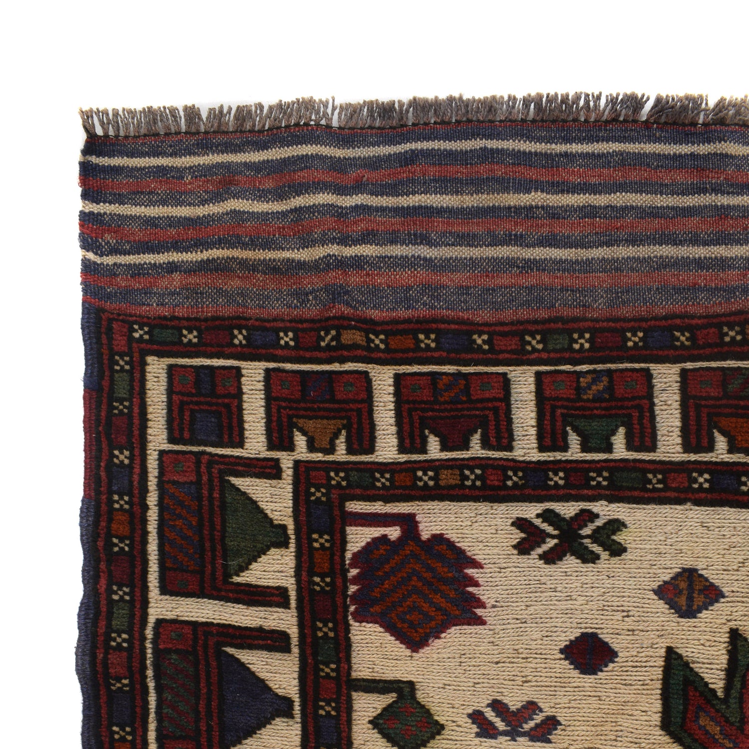 Barjasta Area Rug Handmade Beige Floral 4x6 ft