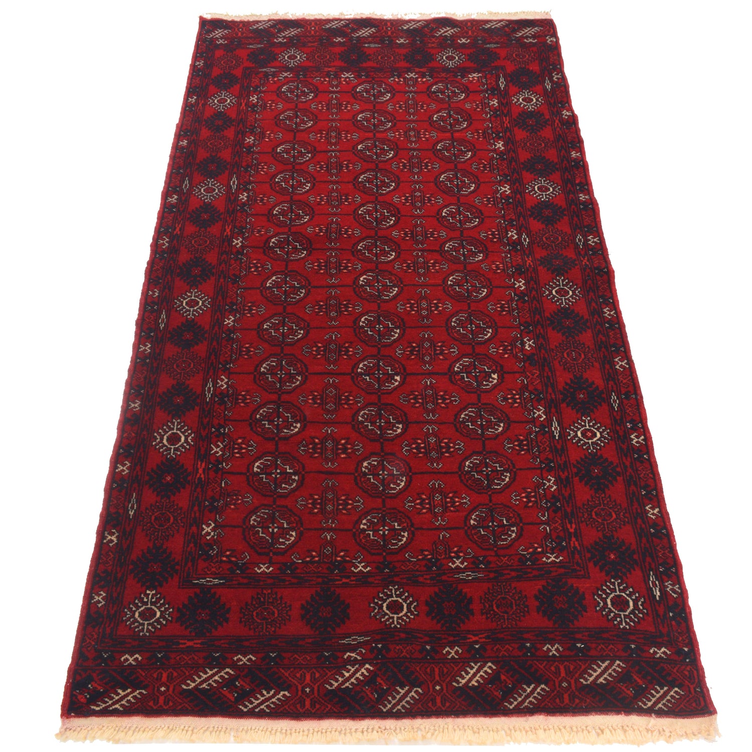 Bokhara Rug Handmade Vibrant Red Medallion 6' Runner