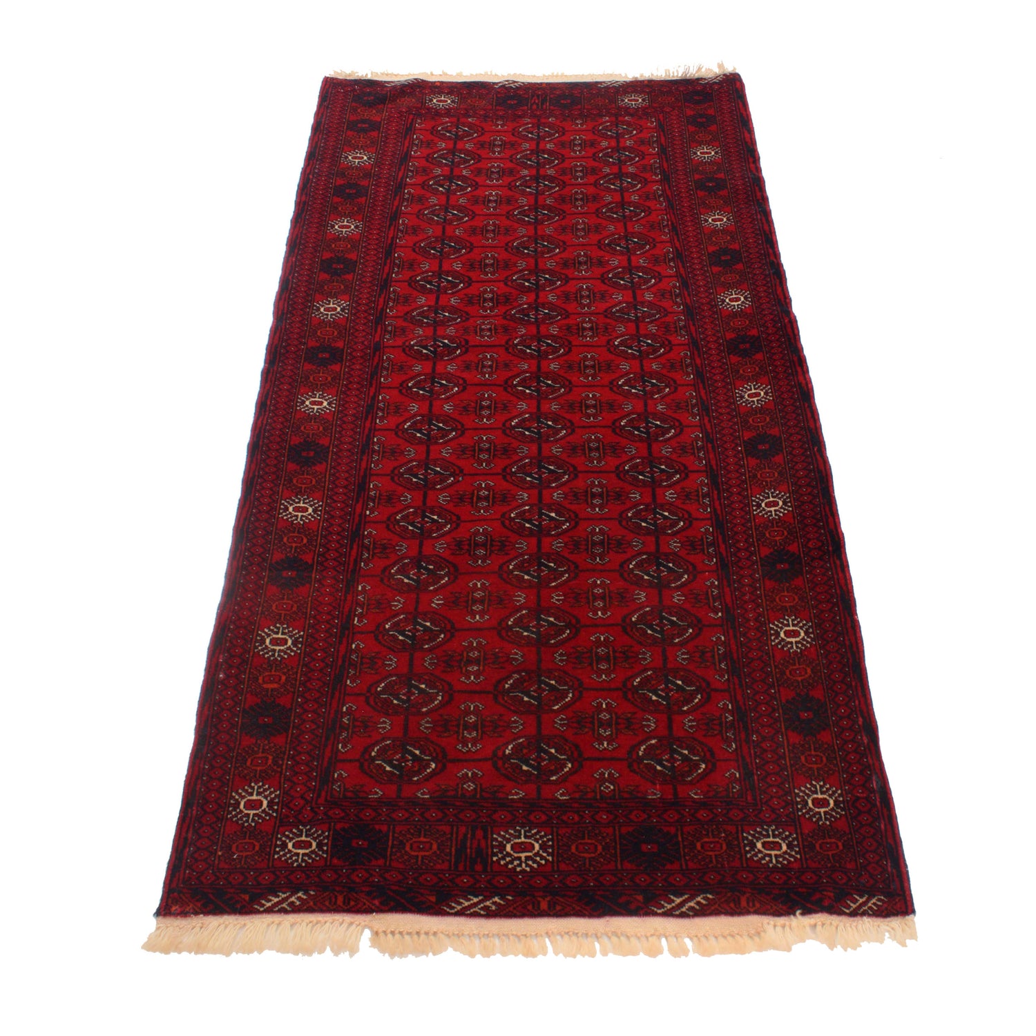 Bokhara Rug Handmade Vibrant Red Medallion 6' Runner