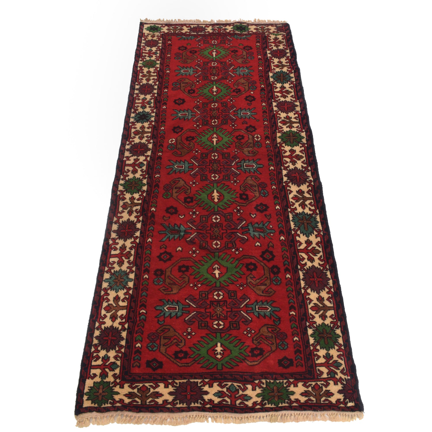 Bokhara Rug Handmade Vibrant Red Medallion 6' Runner