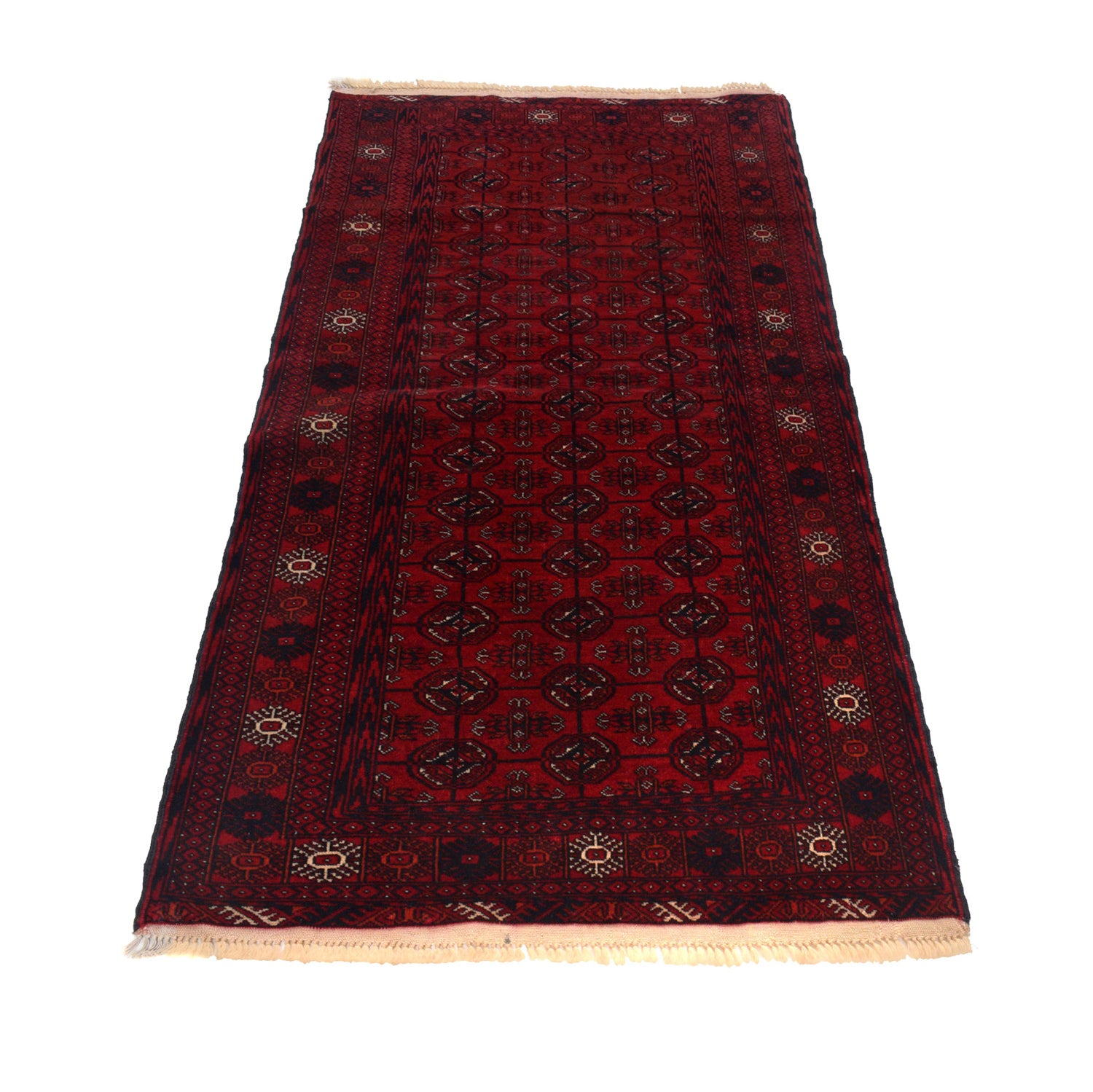 Bokhara Rug Handmade Vibrant Red Medallion 6' Runner