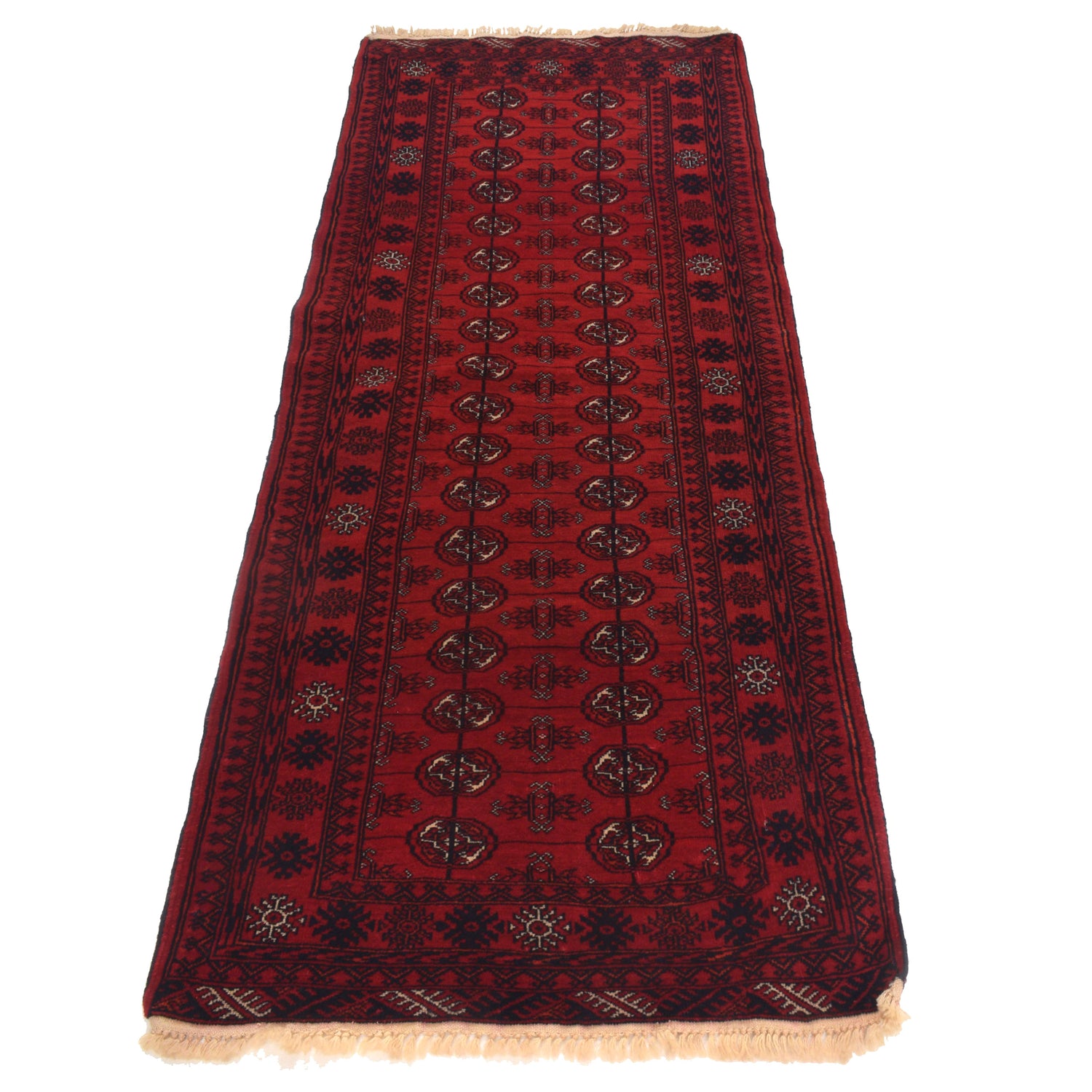 Bokhara Rug Handmade Vibrant Red Medallion 6' Runner