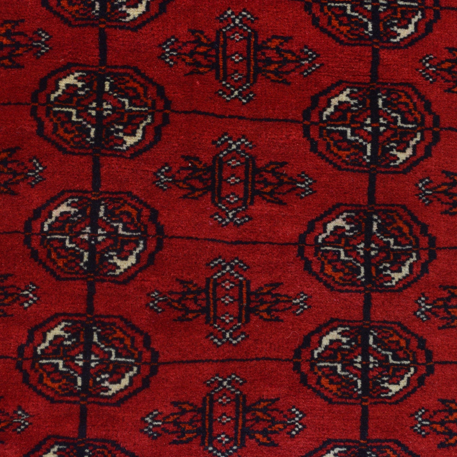 Bokhara Rug Handmade Vibrant Red Medallion 6' Runner