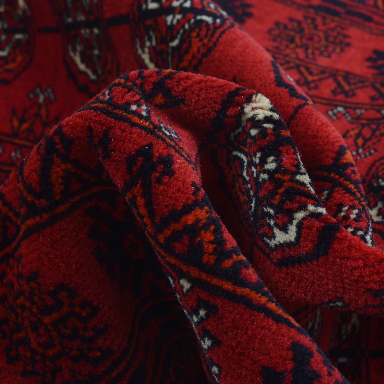 Bokhara Rug Handmade Vibrant Red Medallion 6' Runner