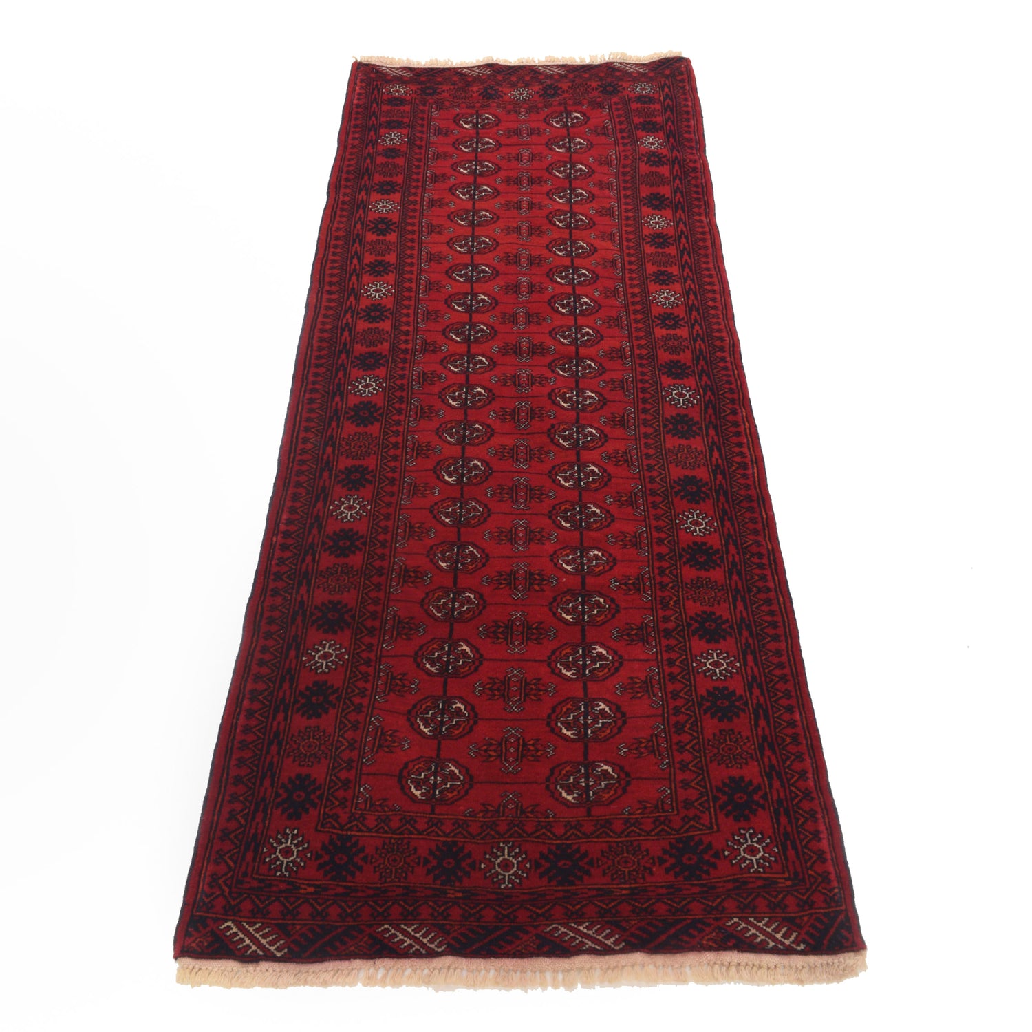 Bokhara Rug Handmade Vibrant Red Medallion 6' Runner