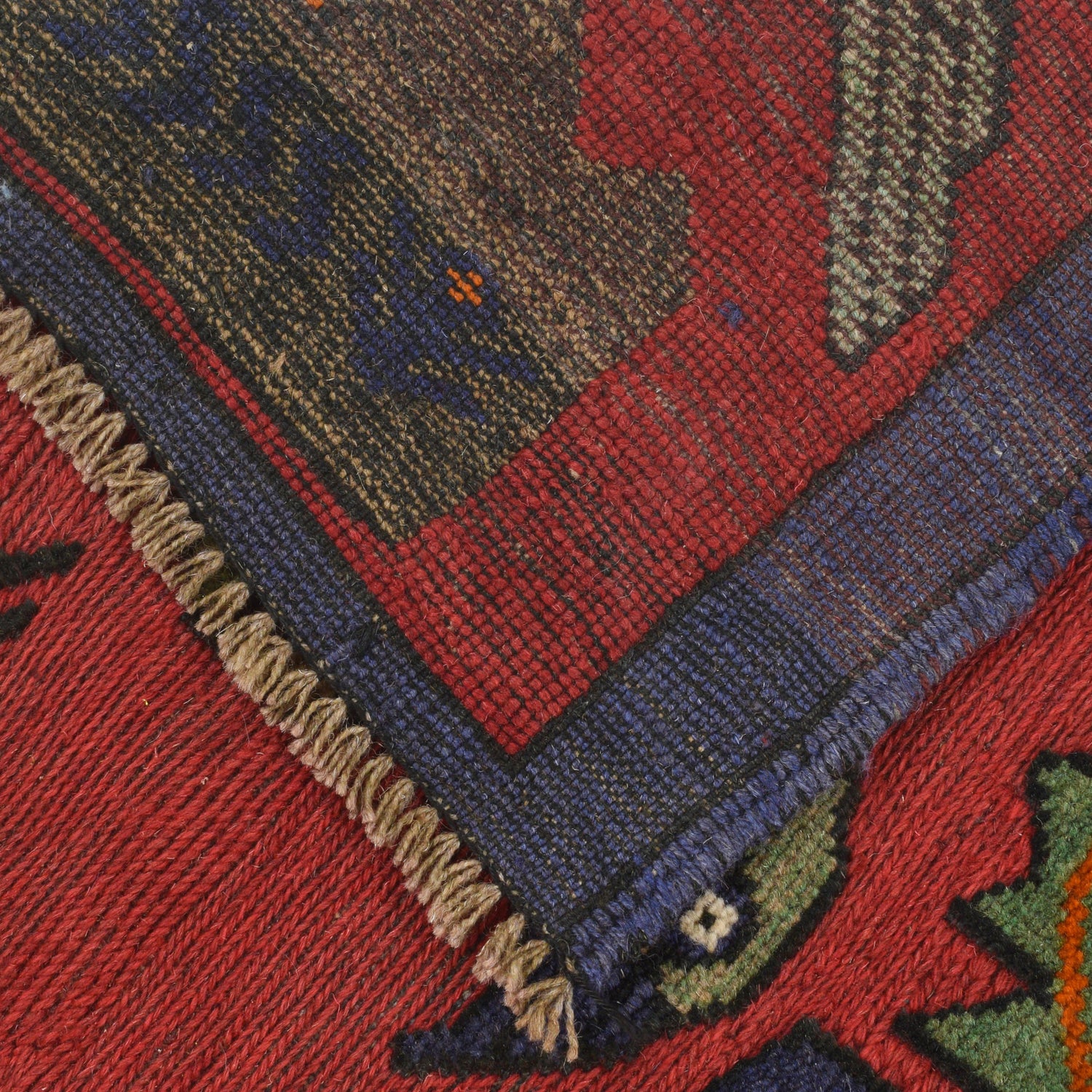 Pictorial Rug Handmade Red Design