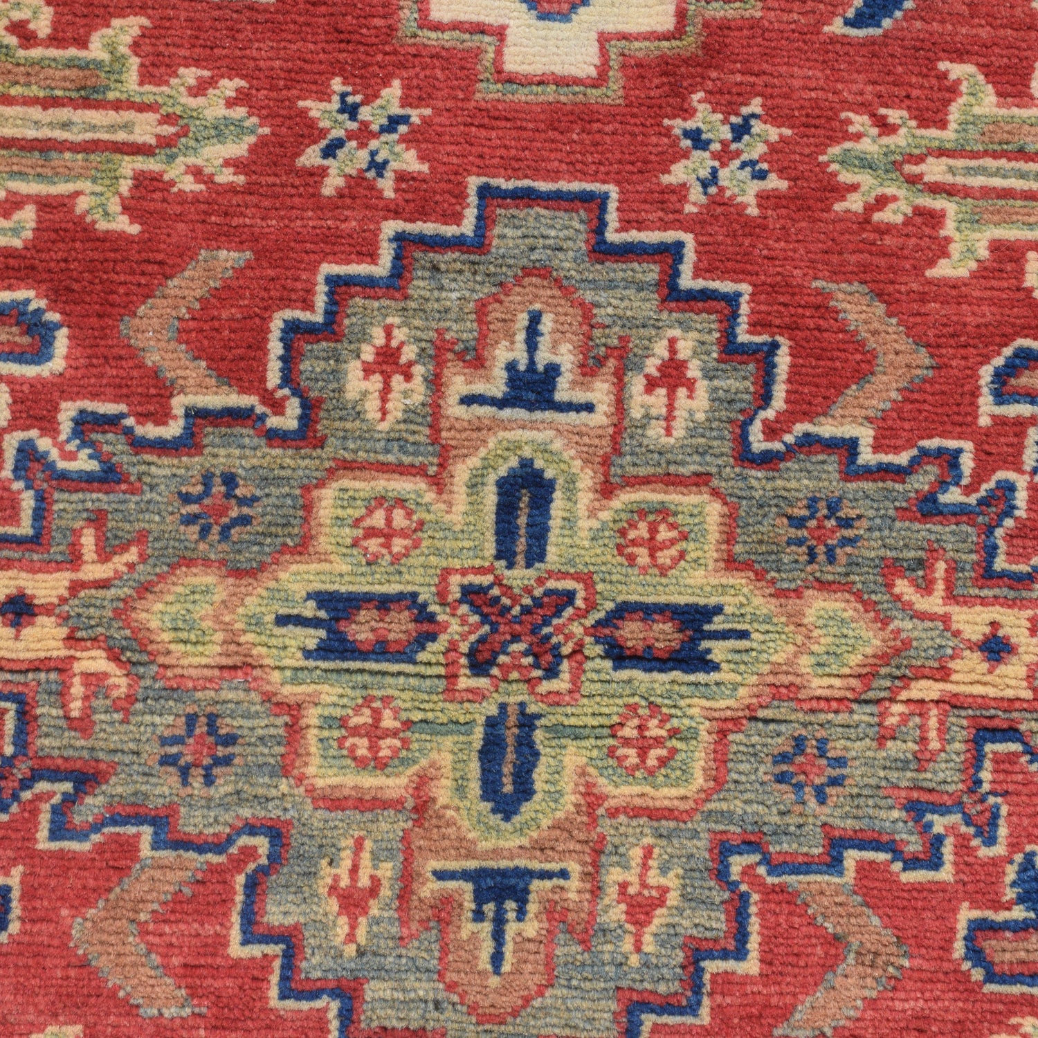 Kazak Rug Handmade Red Medallion 3x5 ft